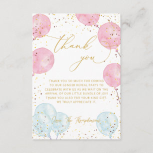 Tarjeta de agradecimiento para Revelación de Géner