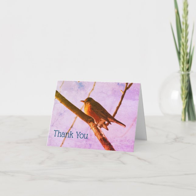 Tarjeta de agradecimiento para Robin In Snow Wildl (Anverso)