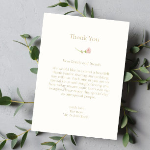 Tarjeta de agradecimiento para Rosa de moda Boda p