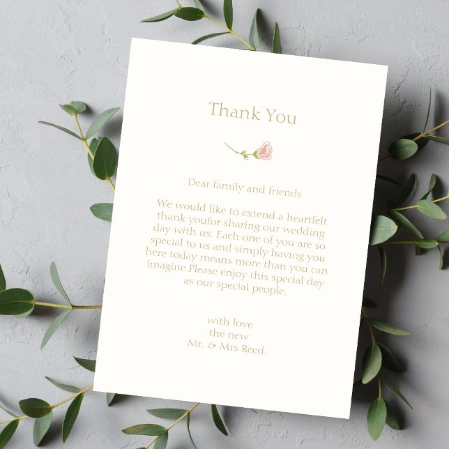 Tarjeta de agradecimiento para Rosa de moda Boda p (Subido por el creador)