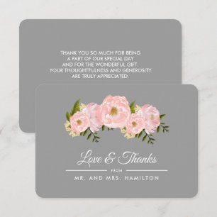 Tarjeta de agradecimiento para Rubor Pink Peonies 