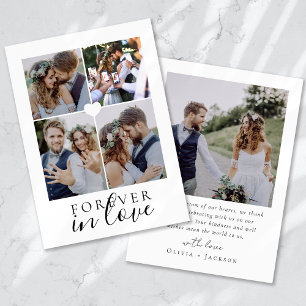 Tarjeta De Agradecimiento Para siempre en el amor Calligraphy Boda Foto