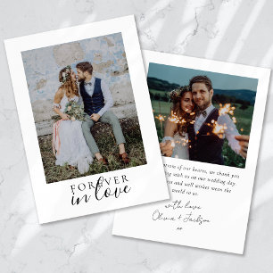 Tarjeta De Agradecimiento Para siempre en el amor Calligraphy Boda Foto