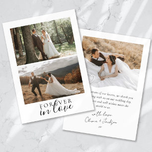 Tarjeta De Agradecimiento Para siempre en el amor Calligraphy Boda Foto