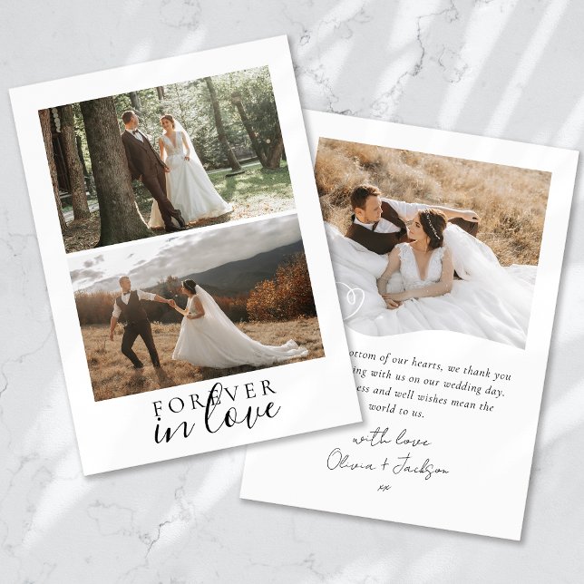 Tarjeta De Agradecimiento Para siempre en el amor Calligraphy Boda Foto (Subido por el creador)