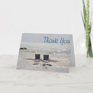 Tarjeta de agradecimiento para silla de playa