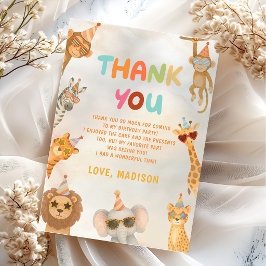 Tarjeta de agradecimiento para todos los animales 