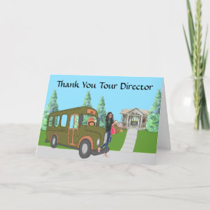 Tarjeta de agradecimiento para Tour Director Bus &