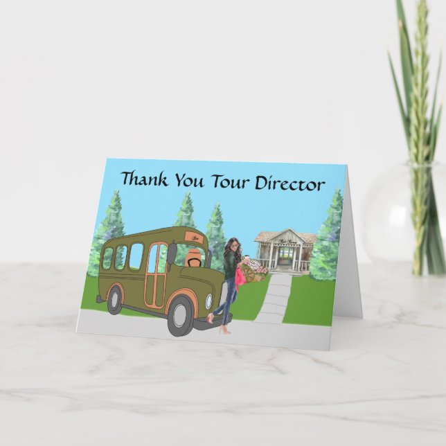 Tarjeta de agradecimiento para Tour Director Bus & (Anverso)
