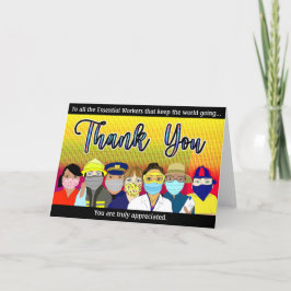 Tarjeta de agradecimiento para trabajadores esenci