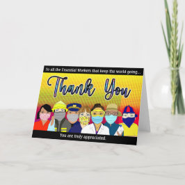 Tarjeta de agradecimiento para trabajadores esenci