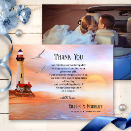 Tarjeta de agradecimiento para tu boda en la playa