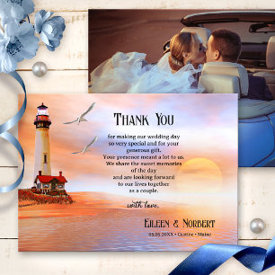Tarjeta de agradecimiento para tu boda en la playa