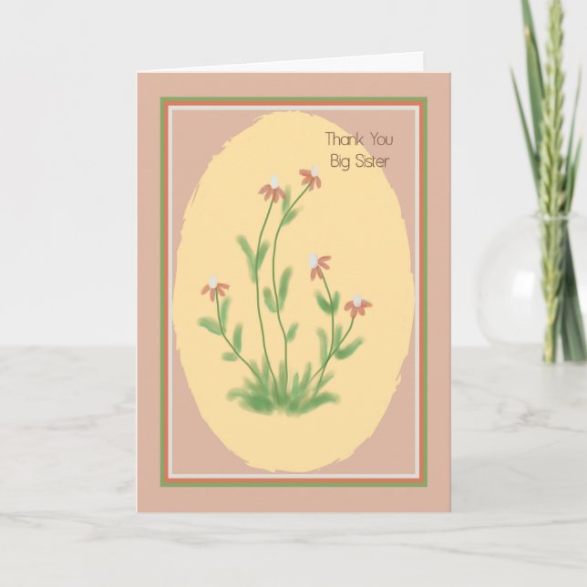 Tarjeta de agradecimiento para tu hermana mayor pi (Anverso)