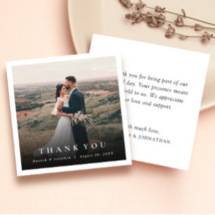 Tarjeta de agradecimiento para un Boda fotográfico
