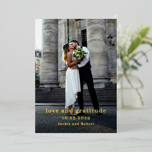 Tarjeta de agradecimiento para un Boda fotográfico