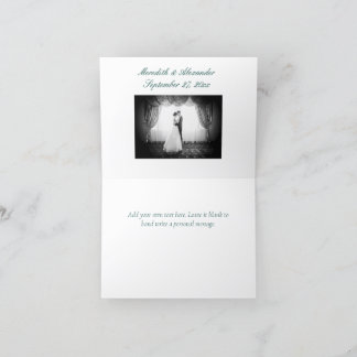 Tarjeta de agradecimiento para un Boda verde esmer