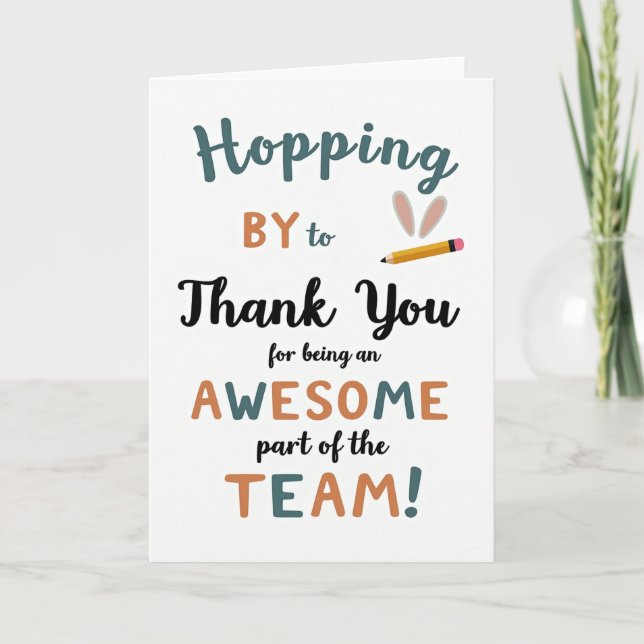 Tarjeta de agradecimiento para un equipo increíble (Anverso)