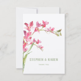 Tarjeta de agradecimiento para una boda elegante c