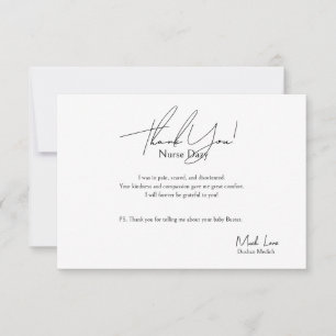 Tarjeta De Agradecimiento Para Una Enfermera