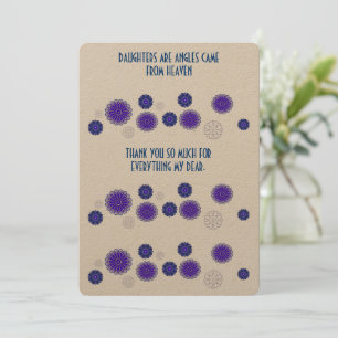 Tarjeta de agradecimiento para una hija