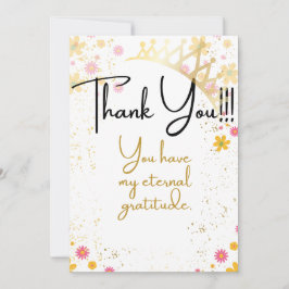 Tarjeta de agradecimiento para una reina