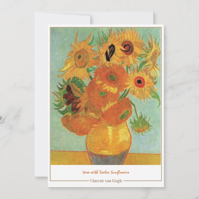 Tarjeta de agradecimiento para van Gogh Sunflowers (Anverso)
