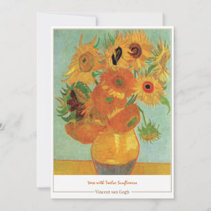 Tarjeta de agradecimiento para van Gogh Sunflowers