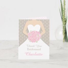 Tarjeta de agradecimiento para vestido blanco de d