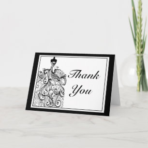 Tarjeta de agradecimiento para vestido de novia