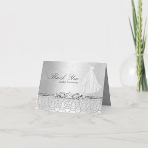 Tarjeta de agradecimiento para vestido de novia y