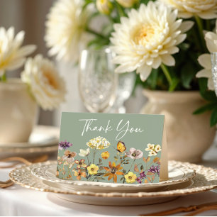 Tarjeta de agradecimiento para Wildflower Sage Gre