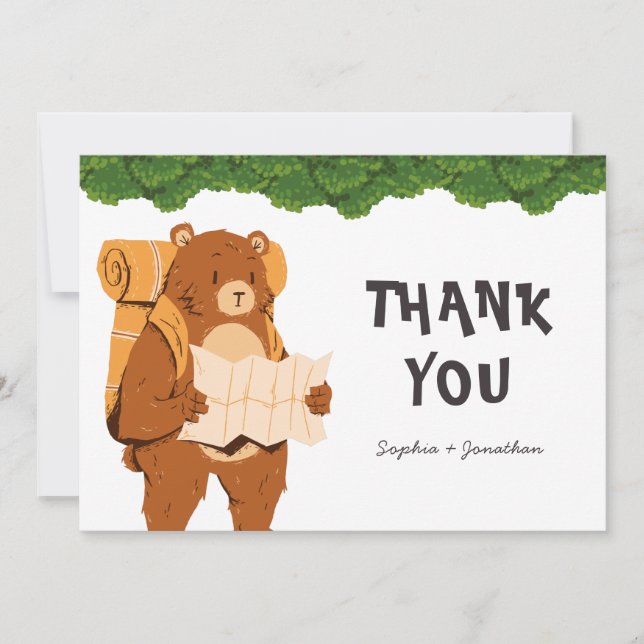 Tarjeta de agradecimiento para Woodland Bear Adven (Anverso)