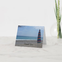 Tarjeta De Agradecimiento Paraguas de Playa y Océano Gracias