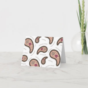 Tarjeta De Agradecimiento Paramecia Paisley Personalizable Biology White