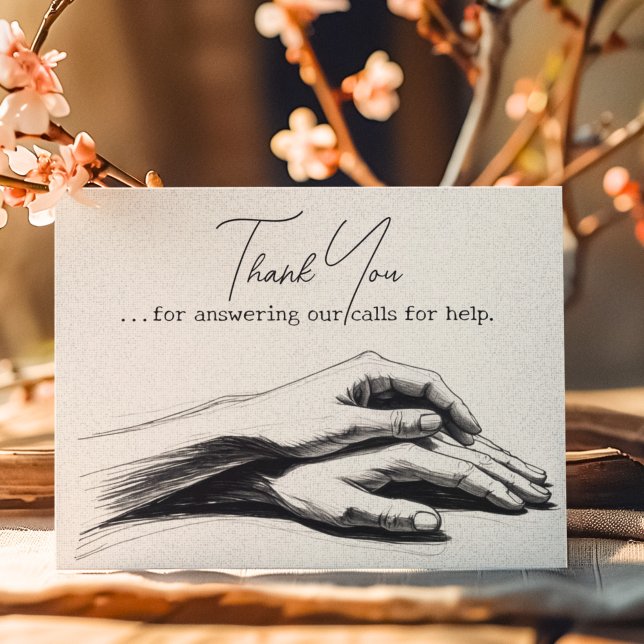 Tarjeta De Agradecimiento Paramédico de la policía de bomberos de primera re (Subido por el creador)