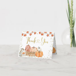 Tarjeta De Agradecimiento Parche de calabaza naranja Cumpleaños de Otoño