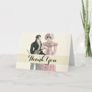 Tarjeta De Agradecimiento Pareja Boda Antigua 1823 Hombre Mujer Moda