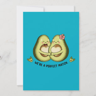 Tarjeta De Agradecimiento Pareja de Aguacates Adorables "Somos una Pareja Pe