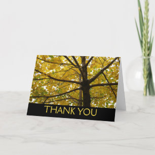 Tarjeta De Agradecimiento Pareja de Arces Amarillos Naturaleza de Otoño