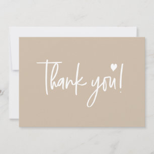 Tarjeta De Agradecimiento Pareja de Baby Shower con letra script moderna bei