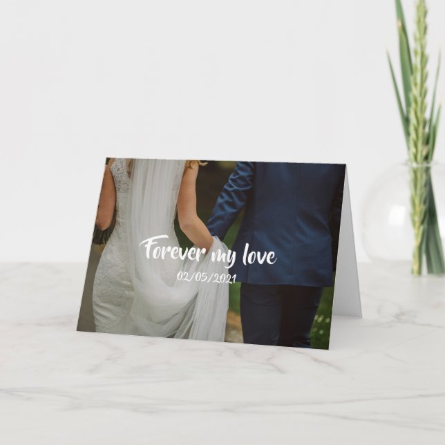 Tarjeta De Agradecimiento Pareja de fotos y historia de amor (Anverso)