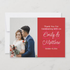 Tarjeta De Agradecimiento Pareja de novios chinos foto nudo de amor doble xi
