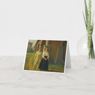 Tarjeta De Agradecimiento Pareja de Vintage Courtin