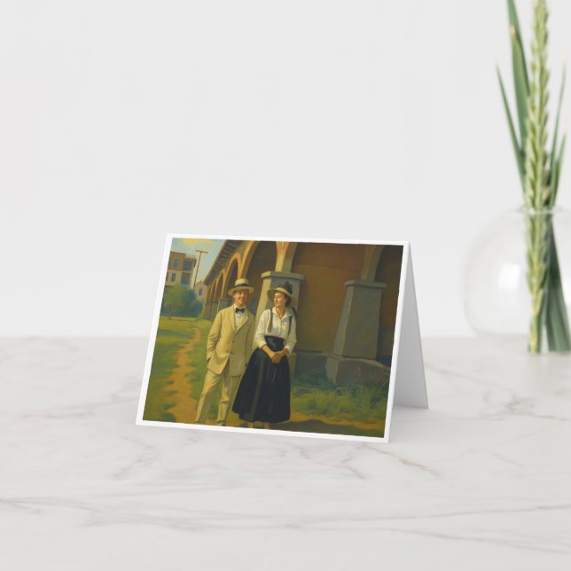 Tarjeta De Agradecimiento Pareja de Vintage Courtin (Anverso)