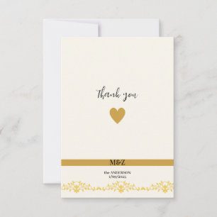 Tarjeta De Agradecimiento Pareja Monograma boda fecha cartón decorativo