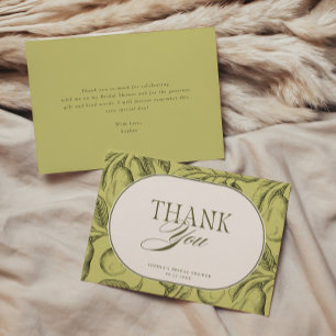 Tarjeta De Agradecimiento Pareja Perfecta Brunch de Bodas de Peras Vintage