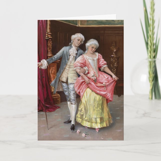 Tarjeta De Agradecimiento Pareja Rococo (Anverso)