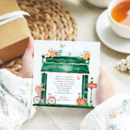 Tarjeta De Agradecimiento Paris Cafe Boulangerie Acuarela Baby Shower Tha