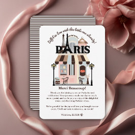 Tarjeta De Agradecimiento Paris Eiffel enamorada Baby Shower Café Francés